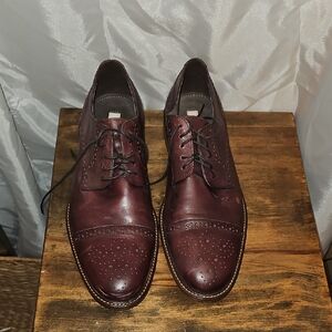 Joseph Abboud Leather Deep Burgundy Oxford Shoes. LIKE NEW Sz 11